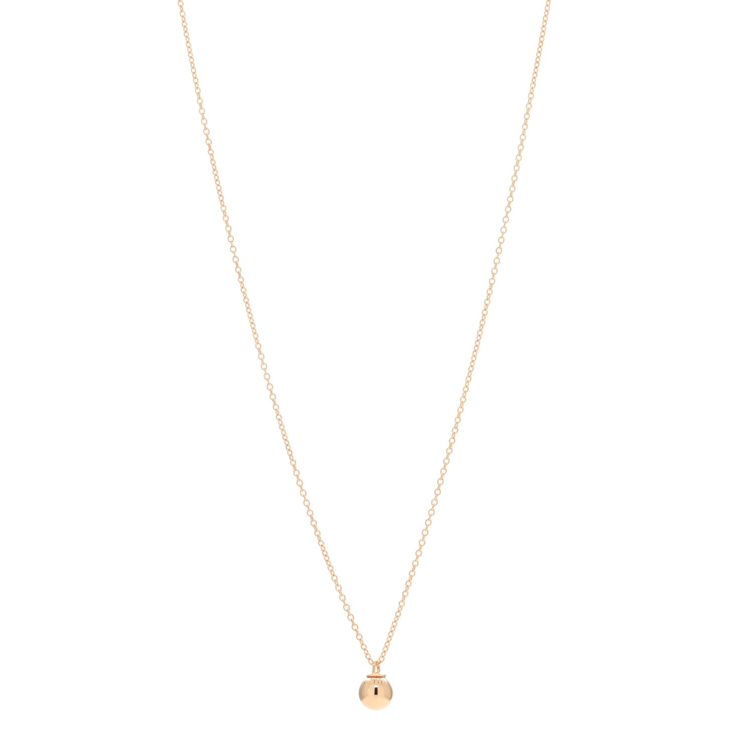 Tiffany 18K Rose Gold 8mm HardWear Ball Pendant Necklace 1 of 3