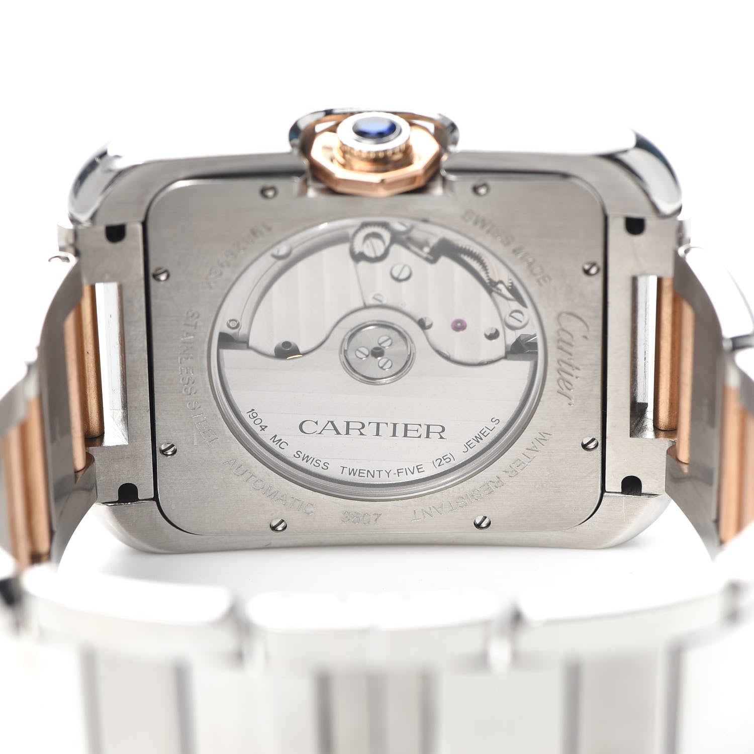 Cartier Stainless Steel 18K Pink Gold 36mm Tank Solo Automatic Watch 4 of 5