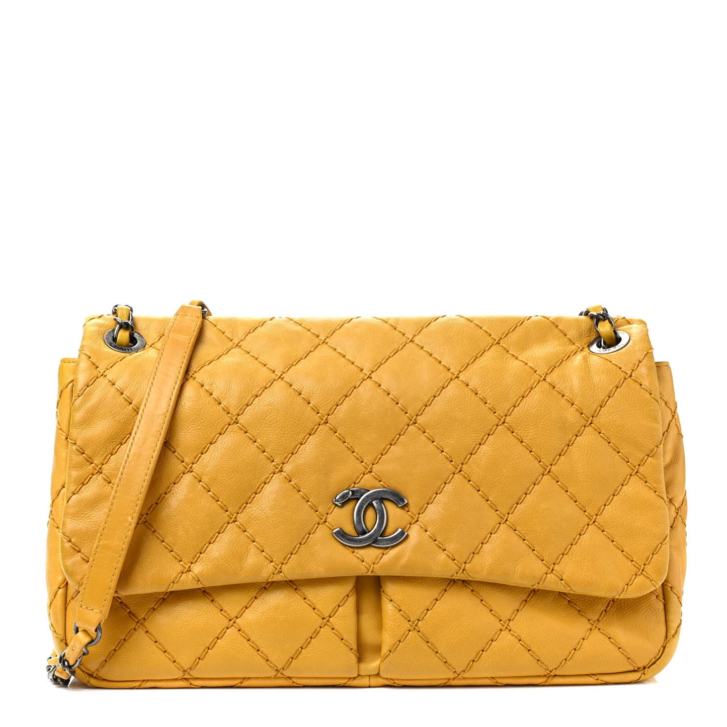 Calfskin Ultimate Stitch Flap Yellow