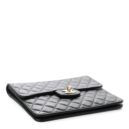 Chanel Caviar Quilted Square Flap Clutch Black 4 of 7
