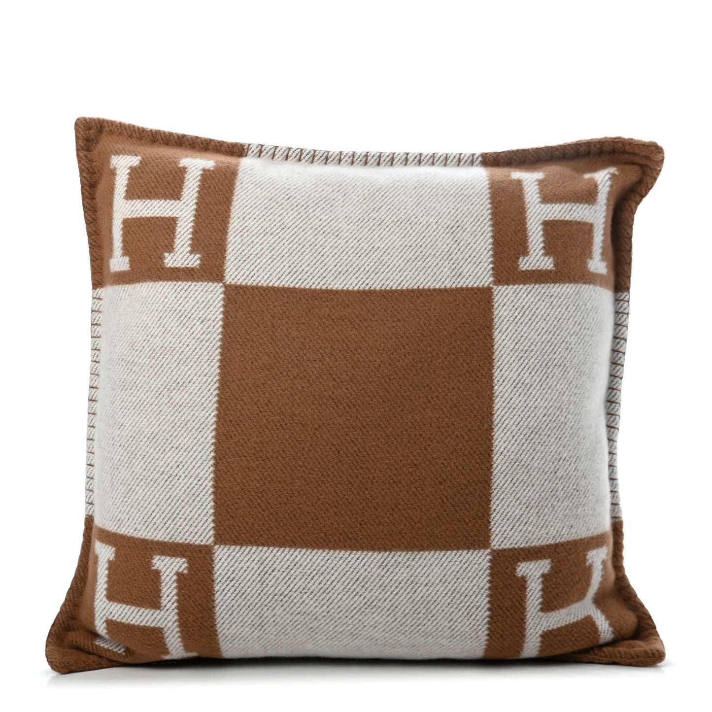 Wool Cashmere Avalon Pillow PM Ecru Camel
