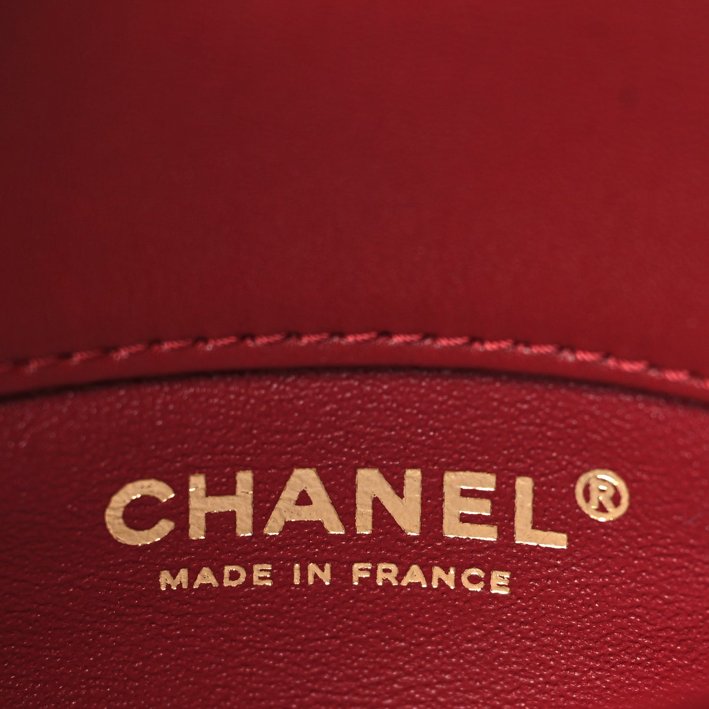 Lambskin Quilted Wood Coco Handle Flap Red