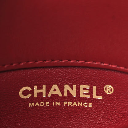 Chanel Lambskin Quilted Wood Coco Handle Flap Red 7 of 9