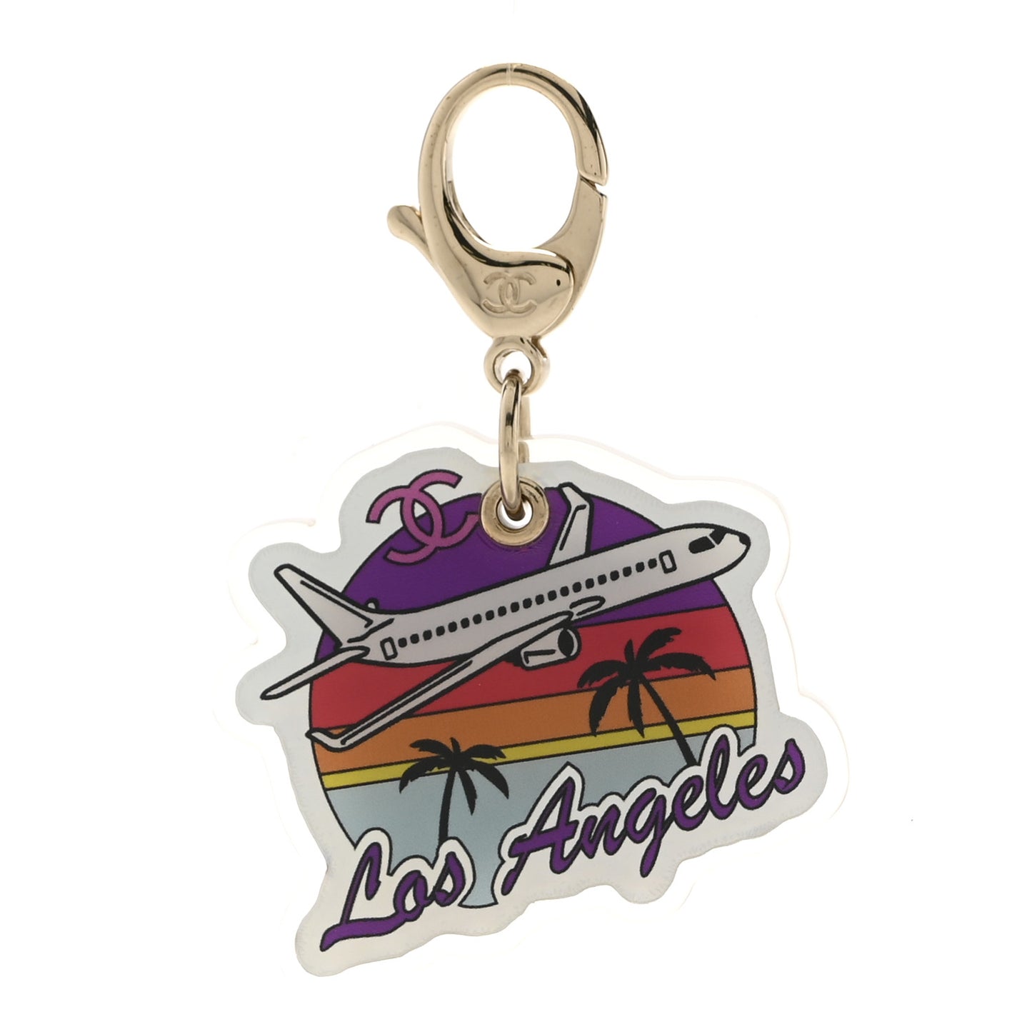 Metal Resin Los Angeles Bag Charm Gold Multicolor