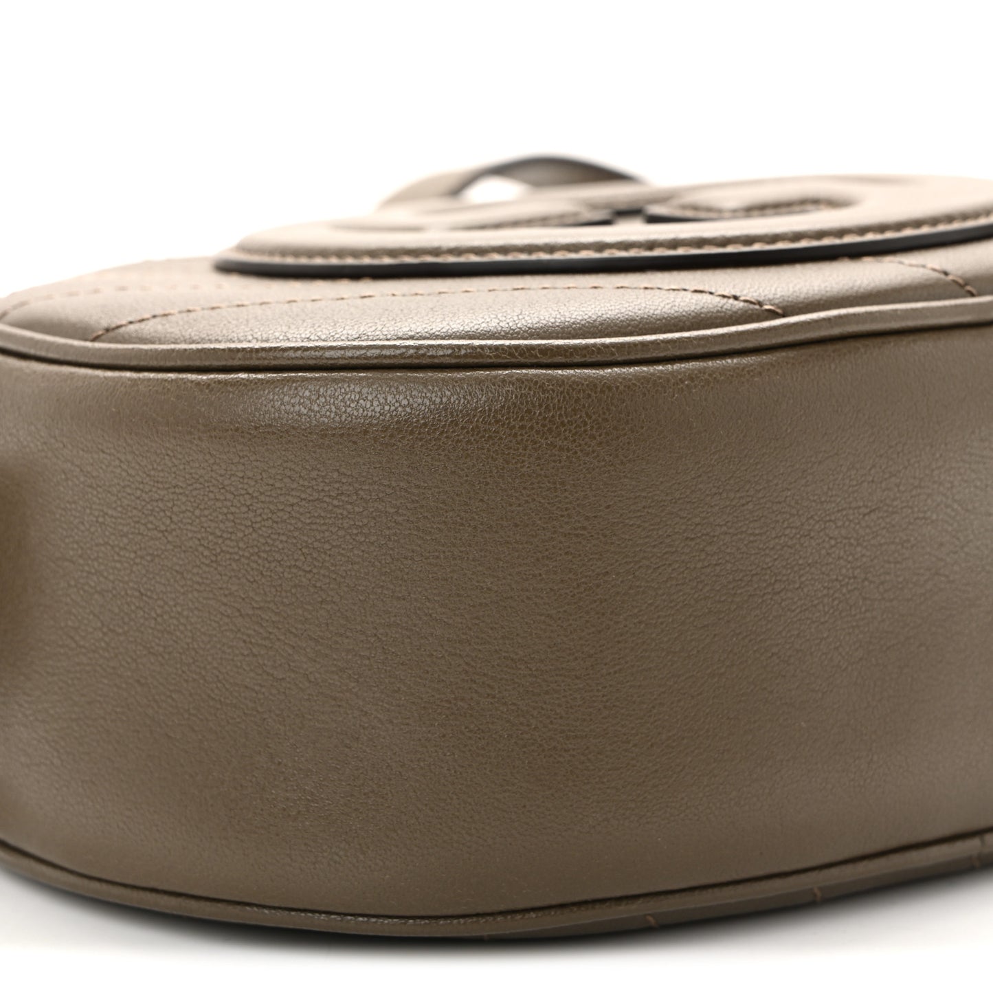 Sakai Be Green Calfskin Diagonal Stitched Mini Blondie Shoulder Bag Craclet Brown