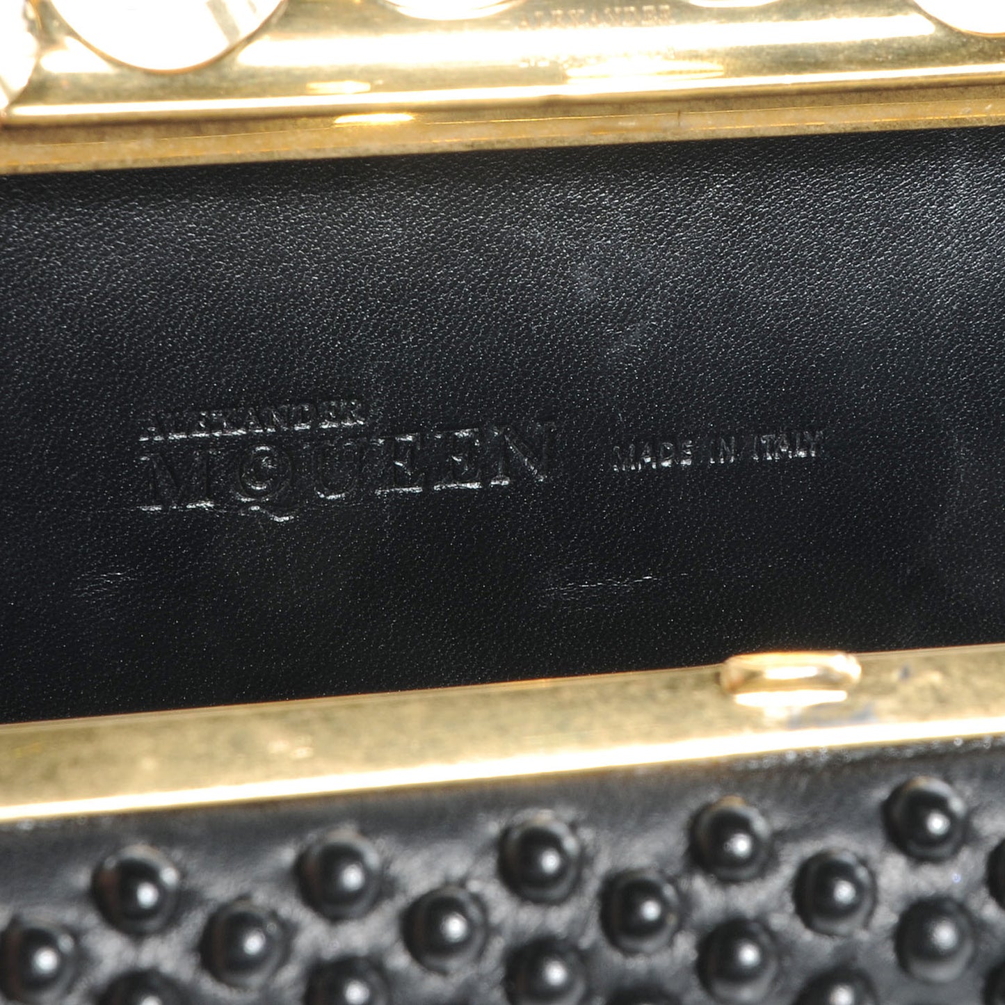 Studded Knucklebox Clutch Black