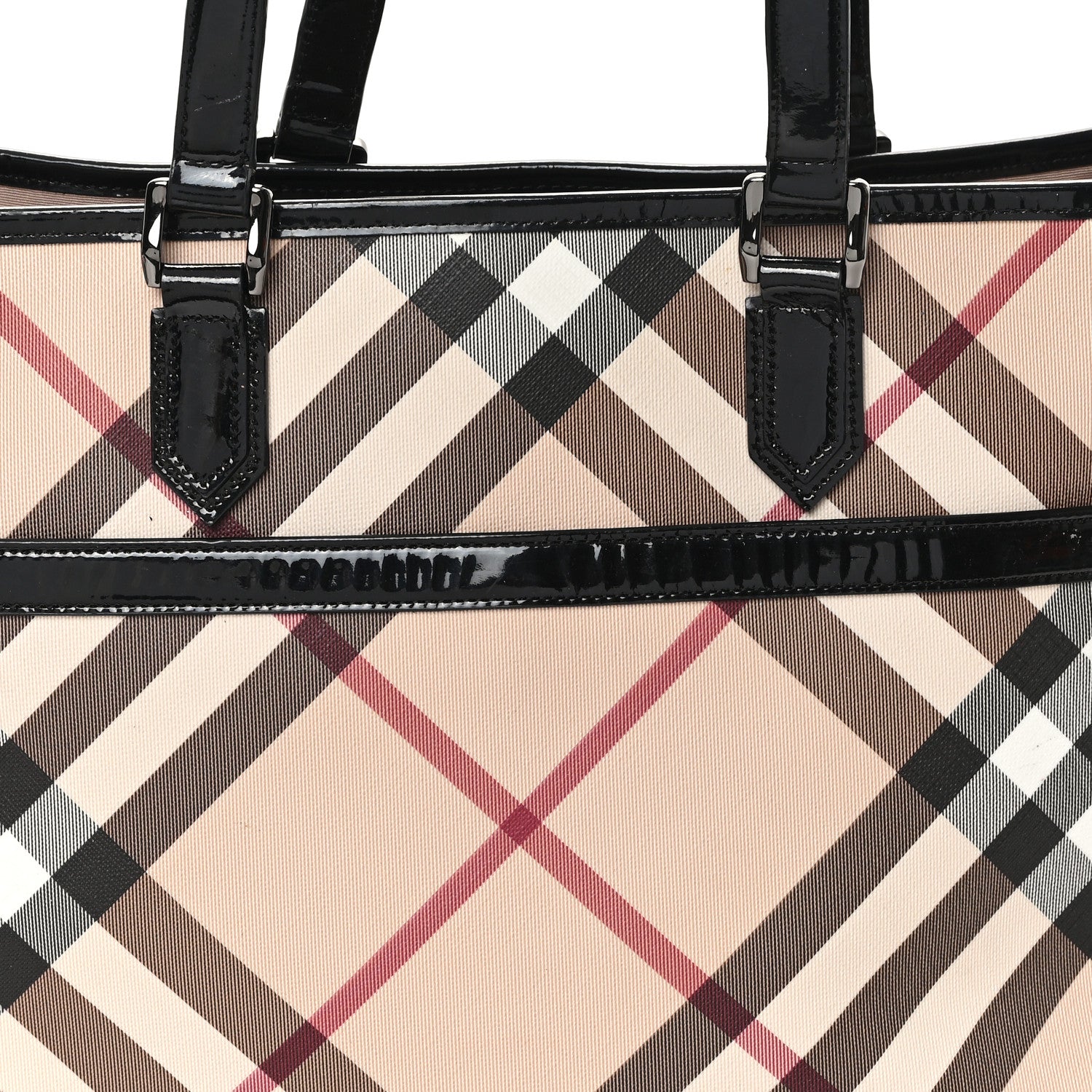 Burberry Nova Check Patent Medium Emmy Tote Black 7 of 10