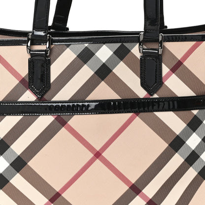 Burberry Nova Check Patent Medium Emmy Tote Black 7 of 10