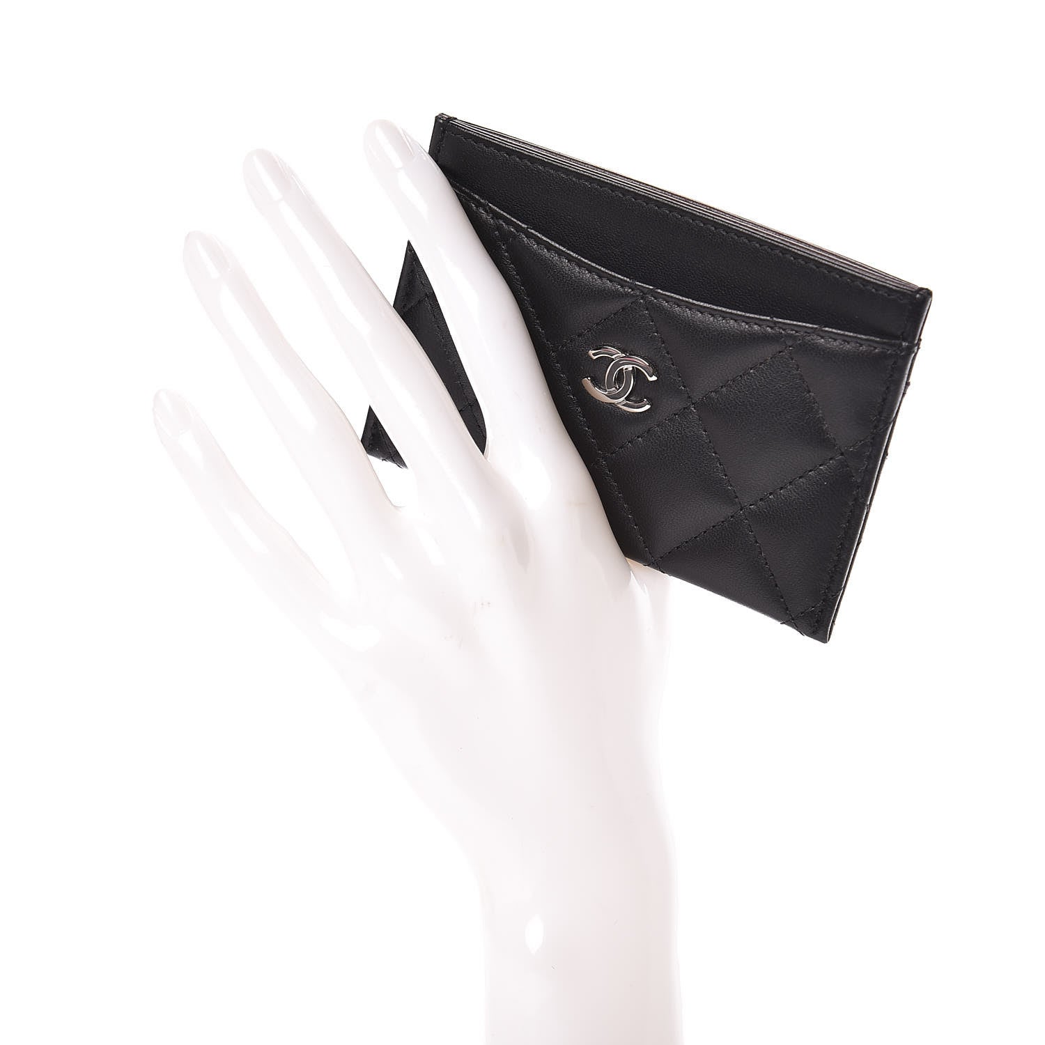 Chanel Lambskin Quilted Card Holder Black 2 of 9