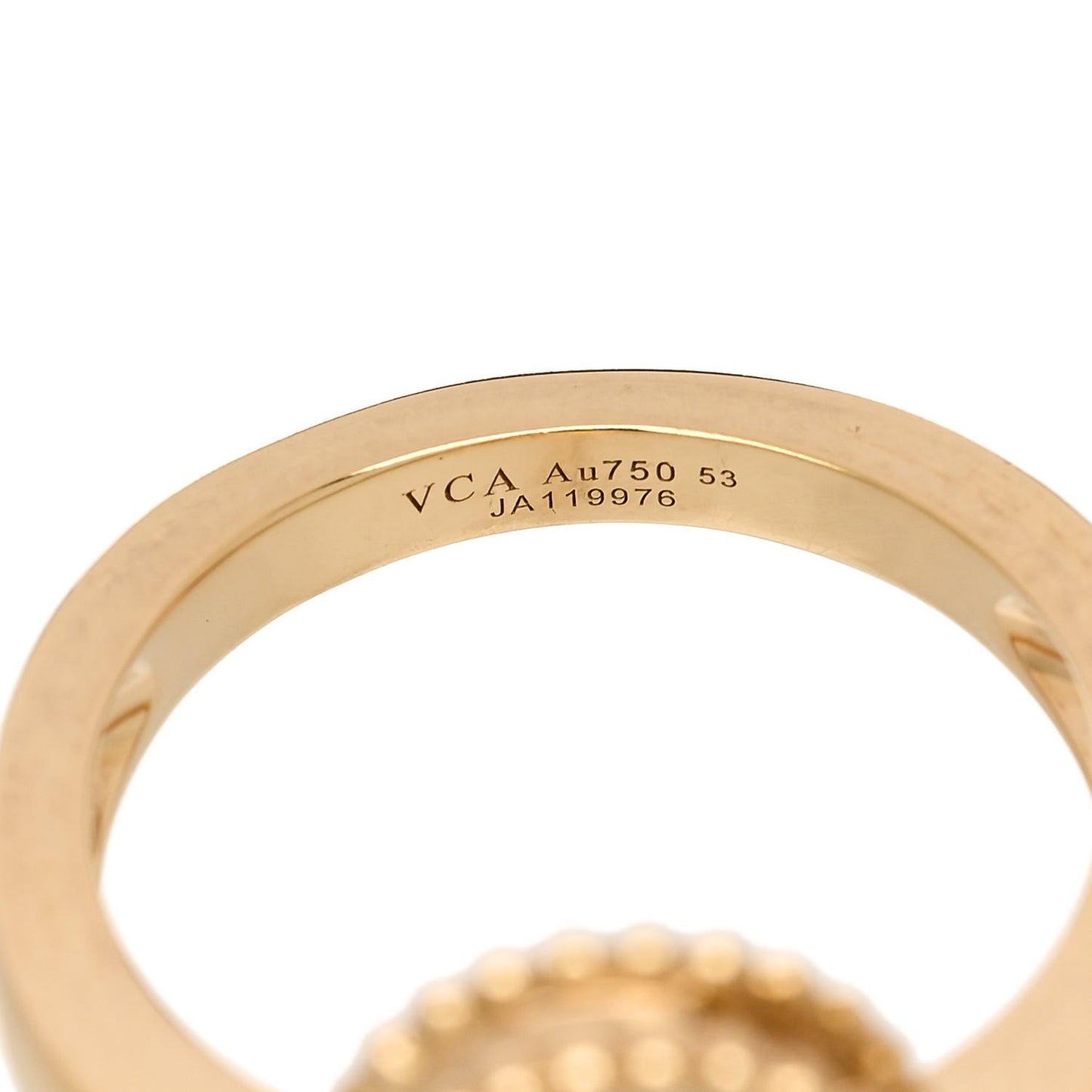 18K Yellow Gold Mother of Pearl Magic Alhambra Ring 53 6.5