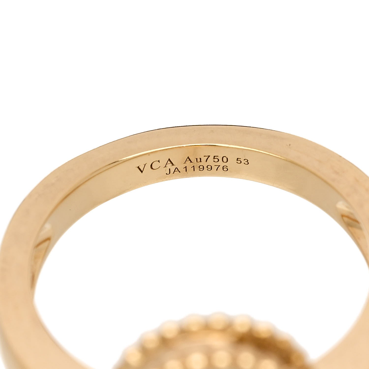 Van Cleef & Arpels 18K Yellow Gold Mother of Pearl Magic Alhambra Ring 53 6.5 5 of 6