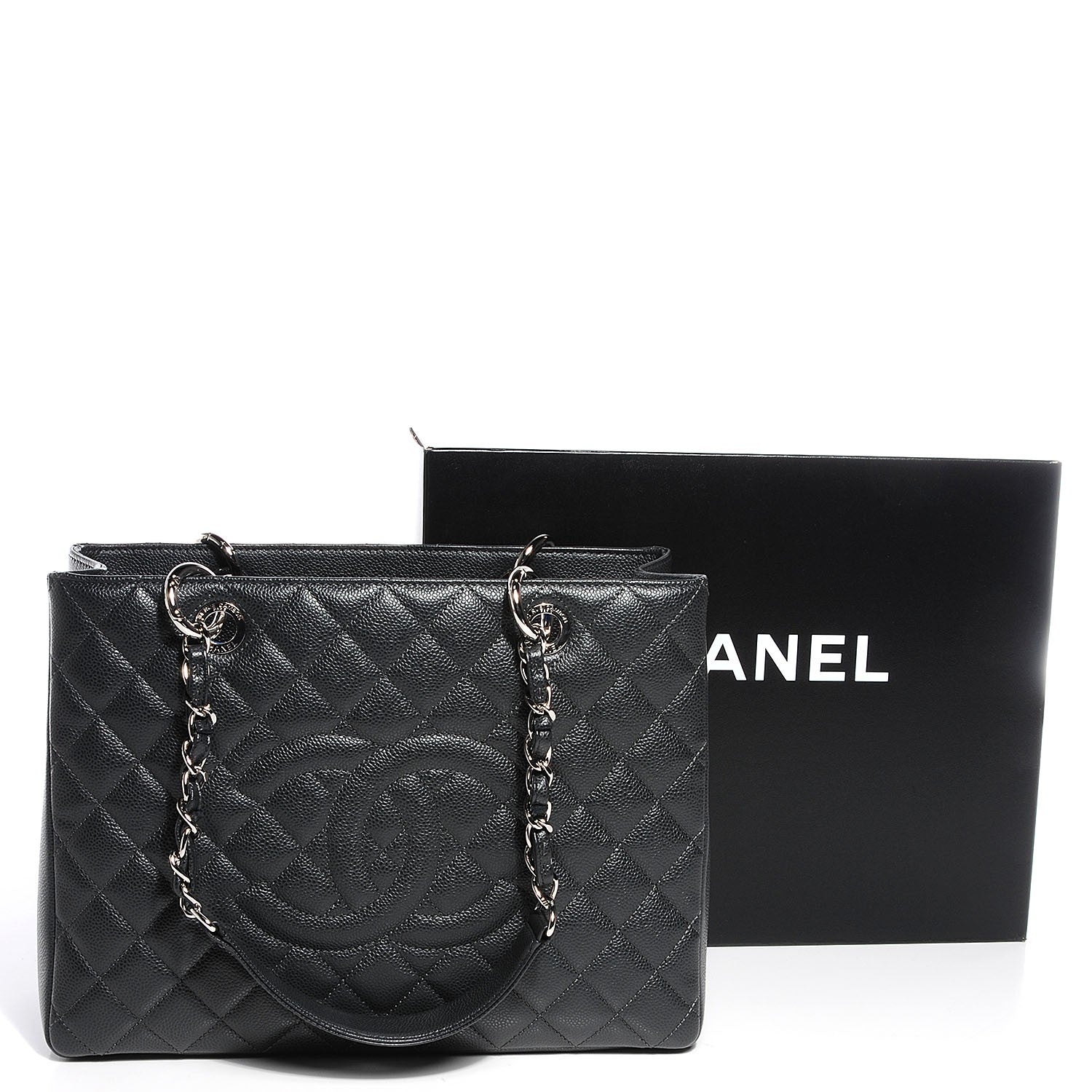 Chanel Caviar Grand Shopping Tote GST Dark Grey 8 of 15