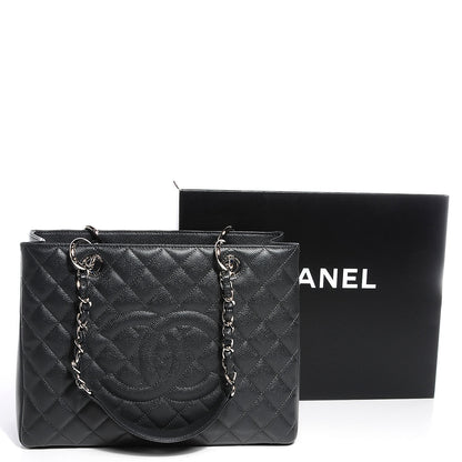 Chanel Caviar Grand Shopping Tote GST Dark Grey 8 of 15