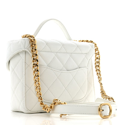 Chanel Caviar Quilted Handy Box Vanity Case White 3 of 12
