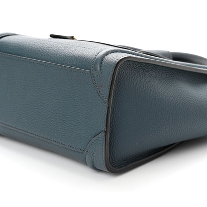 Celine Drummed Calfskin Nano Luggage Blue 7 of 7