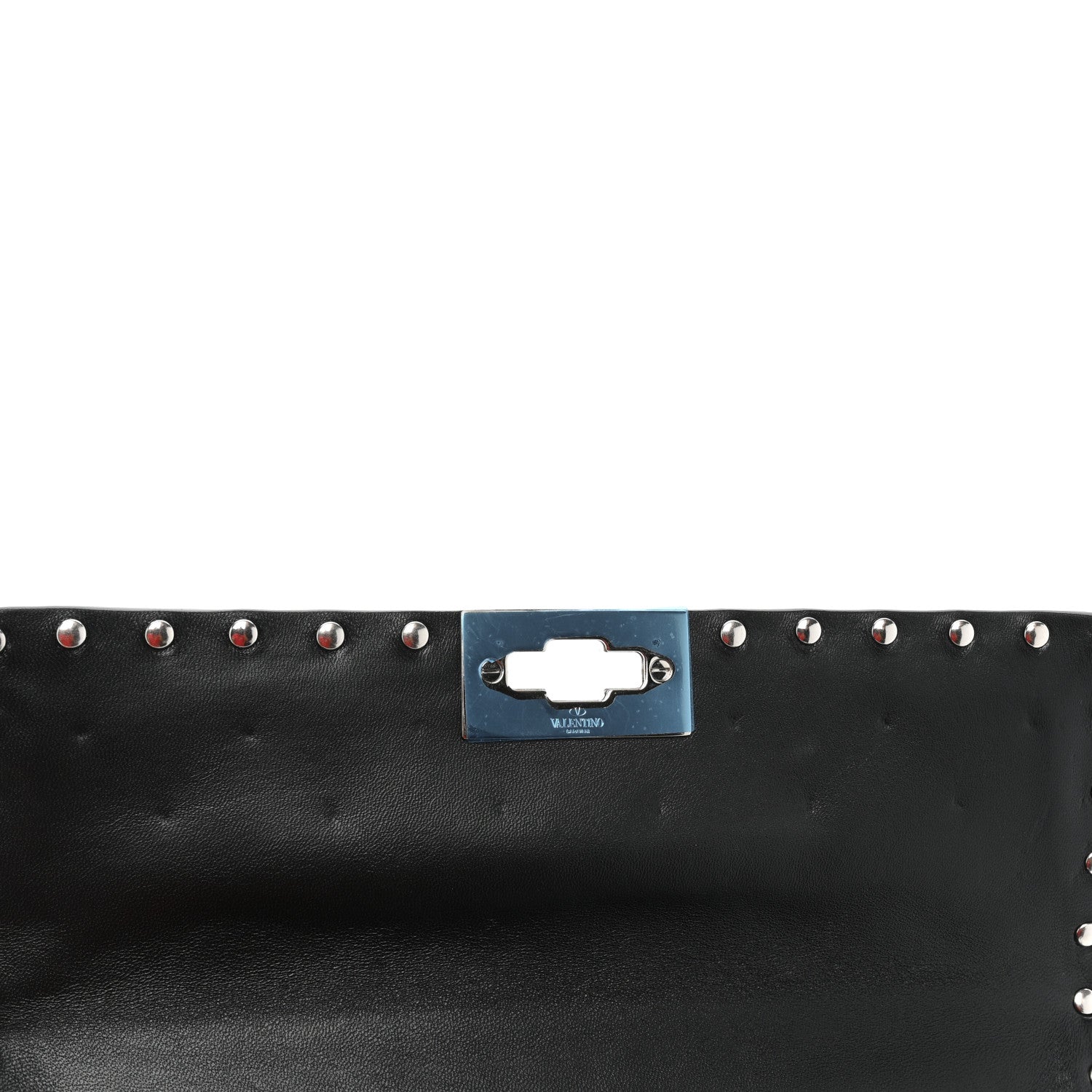 Valentino Garavani Metallic Nappa Medium Rockstud Spike Shoulder Bag Silver 10 of 10