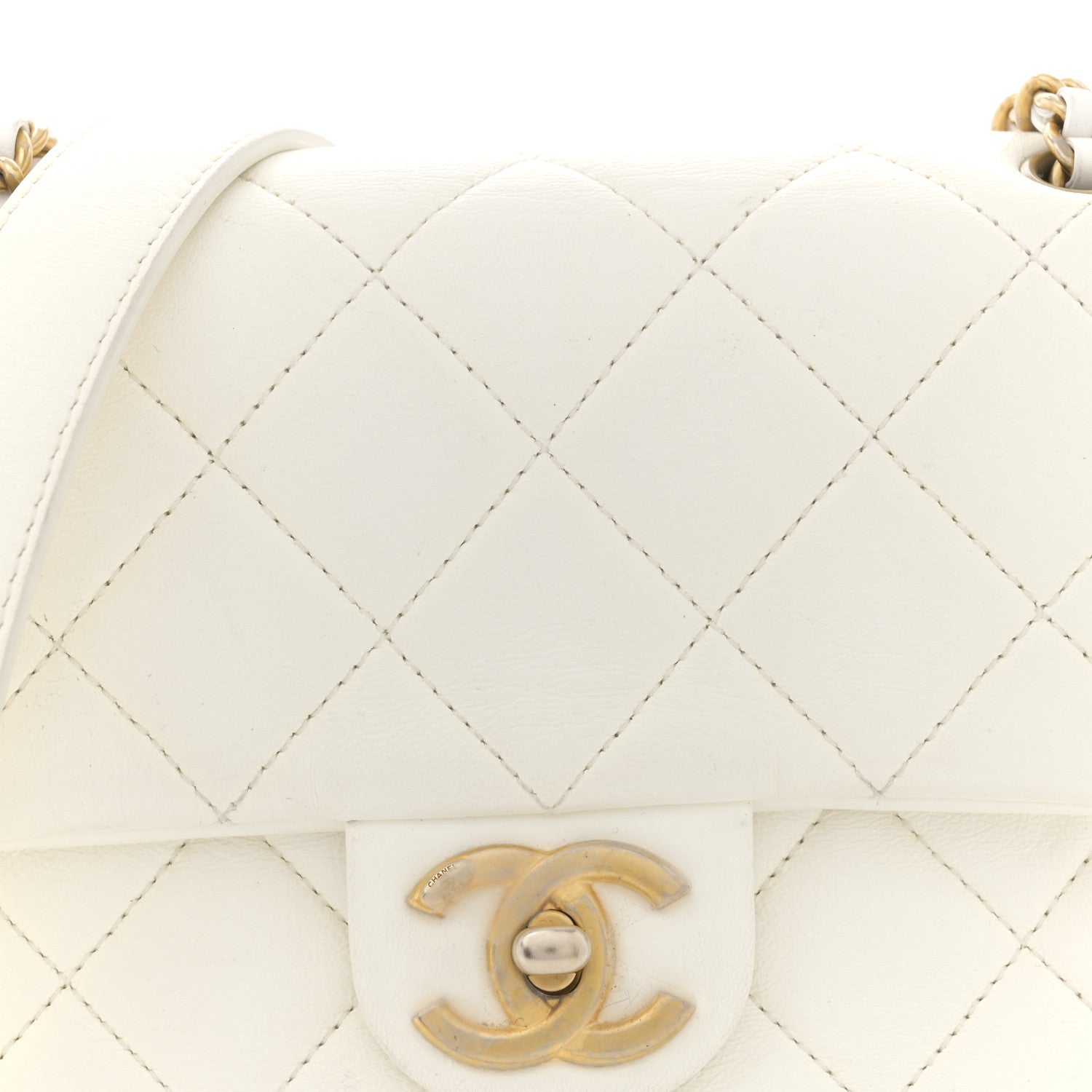 Chanel Shiny Lambskin Quilted Mini Flap White 8 of 13