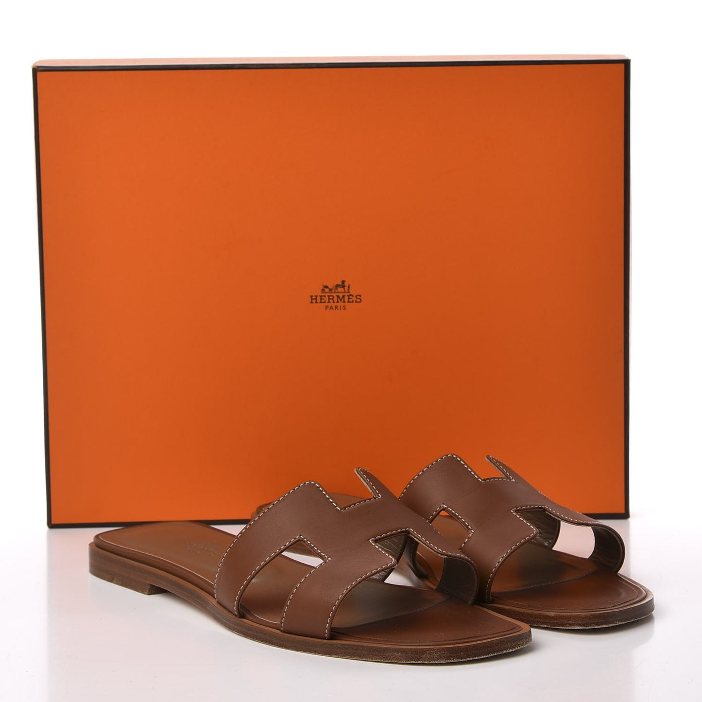 Box Calfskin Oran Sandals 37.5 Gold