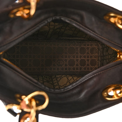 Christian Dior Lambskin Cannage Medium Lady Dior Dark Brown 5 of 9