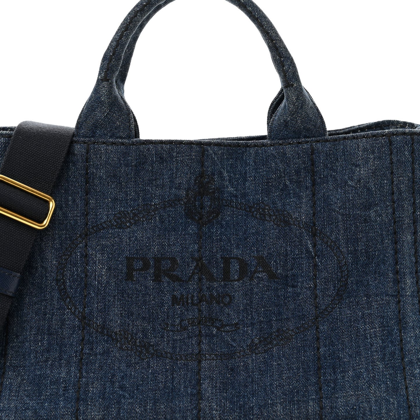 Denim Logo Tote Bleu