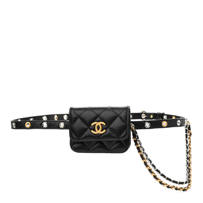 Chanel Goatskin Quilted Flap Waist Belt Bag 1 of 11