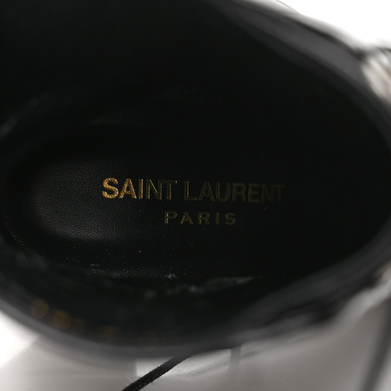 Saint Laurent Shiny Calfskin Fetish Lace Up Ankle Boots 36.5 Black 7 of 9