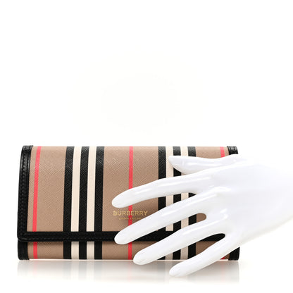 Burberry E-Canvas Icon Stripe Halton Continental Wallet Archive Beige 2 of 6