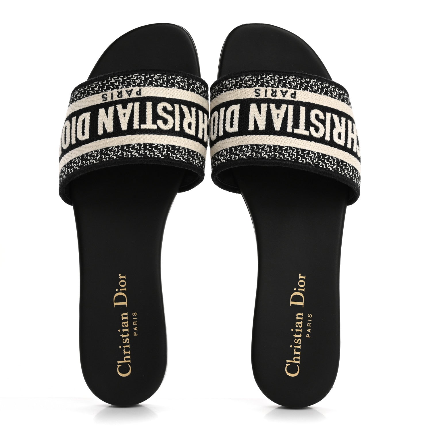 クリスチャンディオール　サンダル Christian Dior Canvas Embroidered Dway Mules Slide Sandals 37