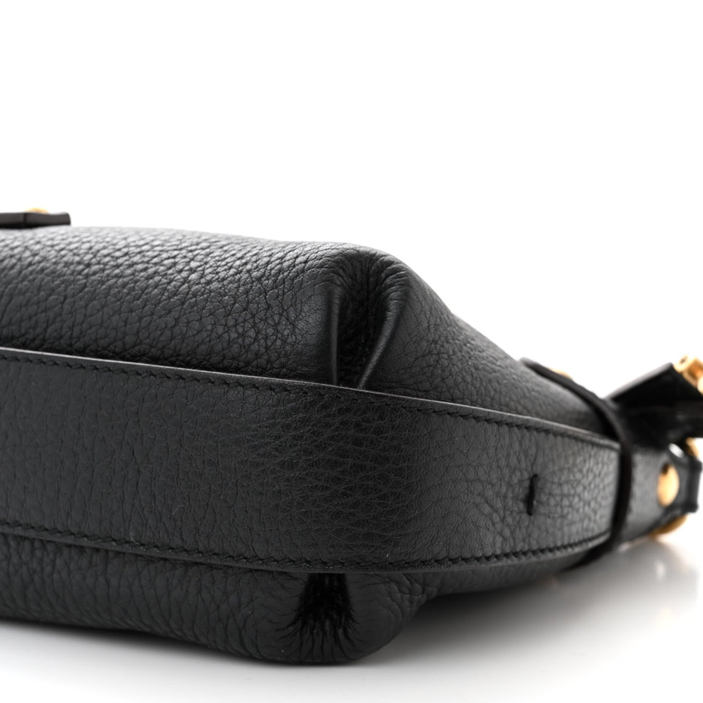Pebbled Calfskin Suede Small Gancini Shoulder Bag