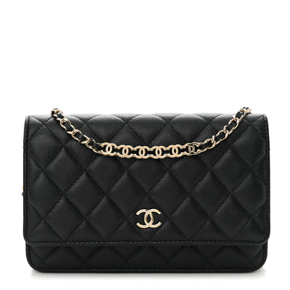 Chanel Caviar Quilted Tiny CC Wallet on Chain WOC Black 1 of 12