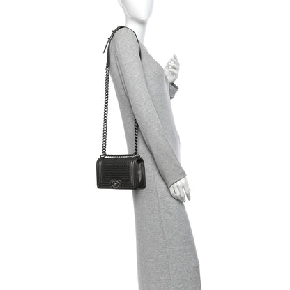 Chanel Goatskin Quilted Small Chain Mail Boy Flap Grey 2 of 13