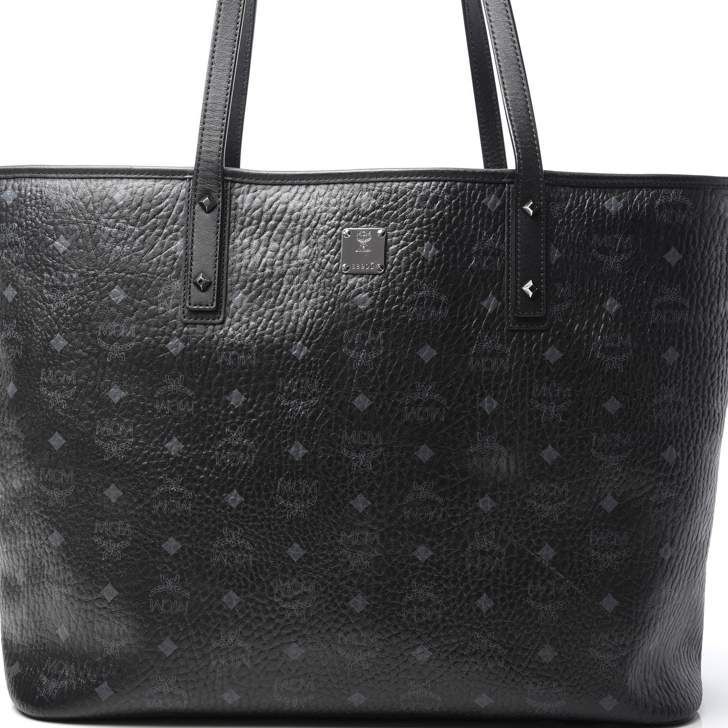 MCM Visetos Large Anya Shopper Tote Black 8 of 10