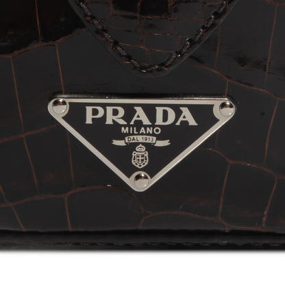 Prada Crocodile Colour Buckles Bag Green 8 of 8