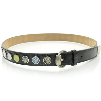 Gucci Mens Leather Crest Charm Horsebit Buckle Belt 90 36 Black 5 of 10