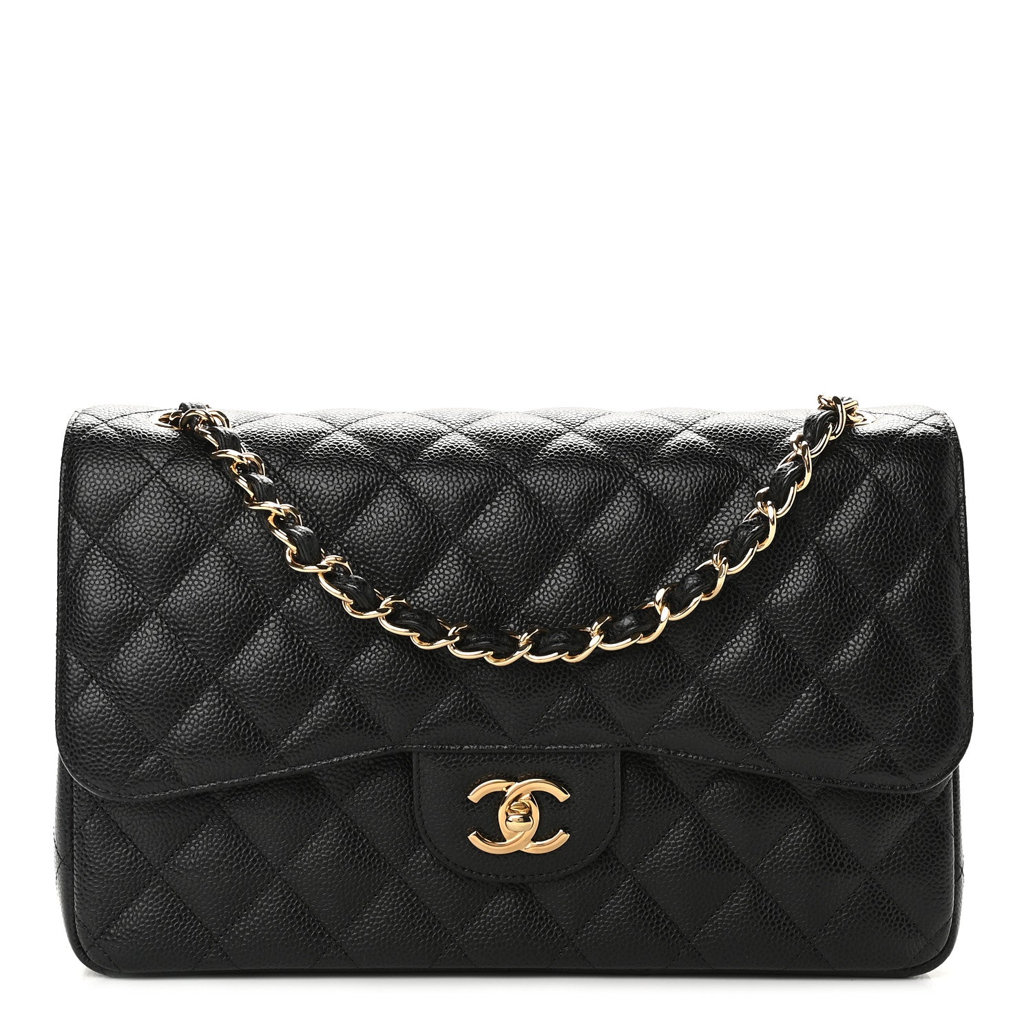 Chanel Caviar Quilted Jumbo Double Flap Black 1 of 8