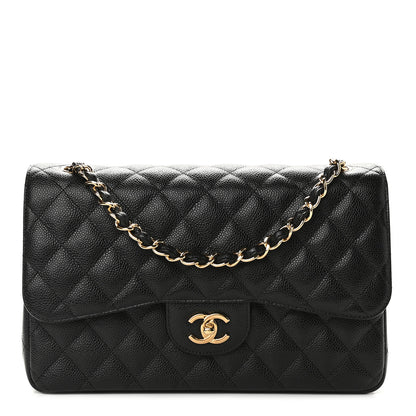 Chanel Caviar Quilted Jumbo Double Flap Black 1 of 8
