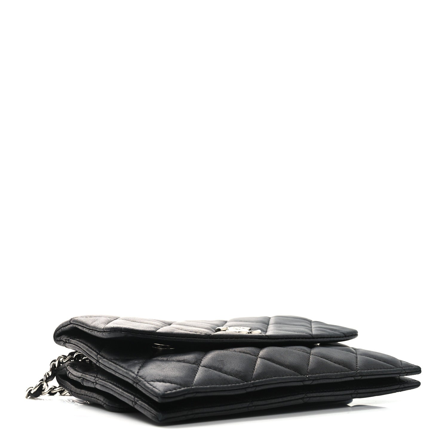 Chanel Lambskin Quilted Double Sided Wallet On Chain WOC Black 4 of 11
