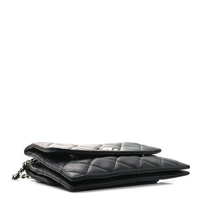 Chanel Lambskin Quilted Double Sided Wallet On Chain WOC Black 4 of 11