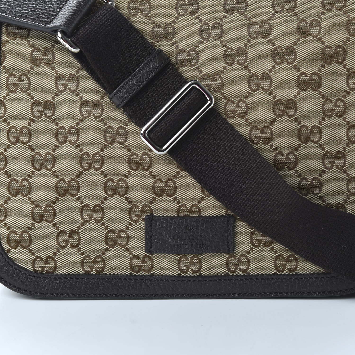 Gucci Monogram Flap Messenger Bag Beige Dark Brown 10 of 10