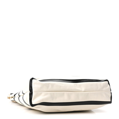 Chanel Shiny Calfskin Striped Small Chanel 22 Black White 5 of 11