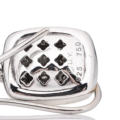 David Yurman Sterling Silver 18K Yellow Gold Diamond Noblesse Drop Earrings 4 of 4