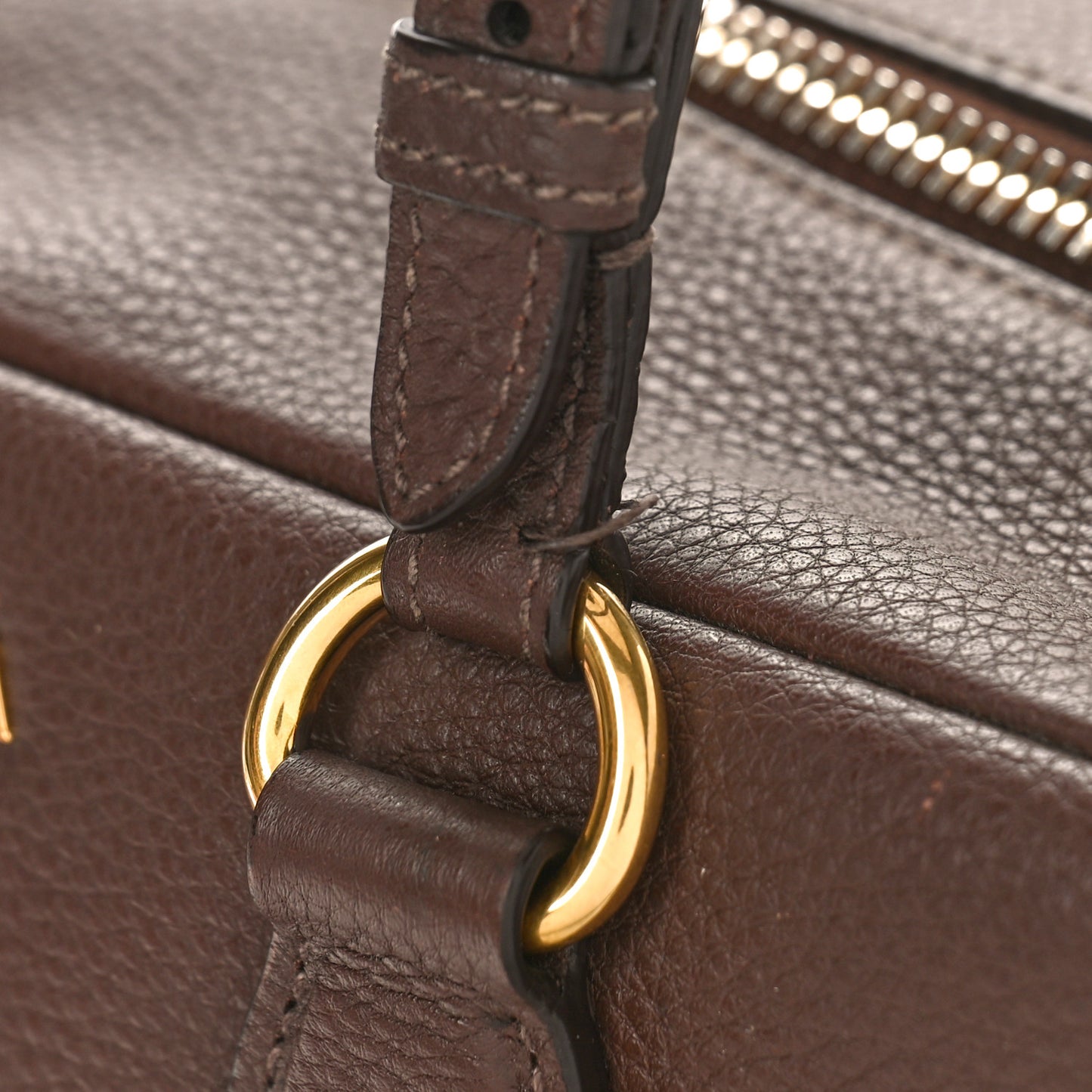 Vitello Daino Shopping Satchel Dark Brown