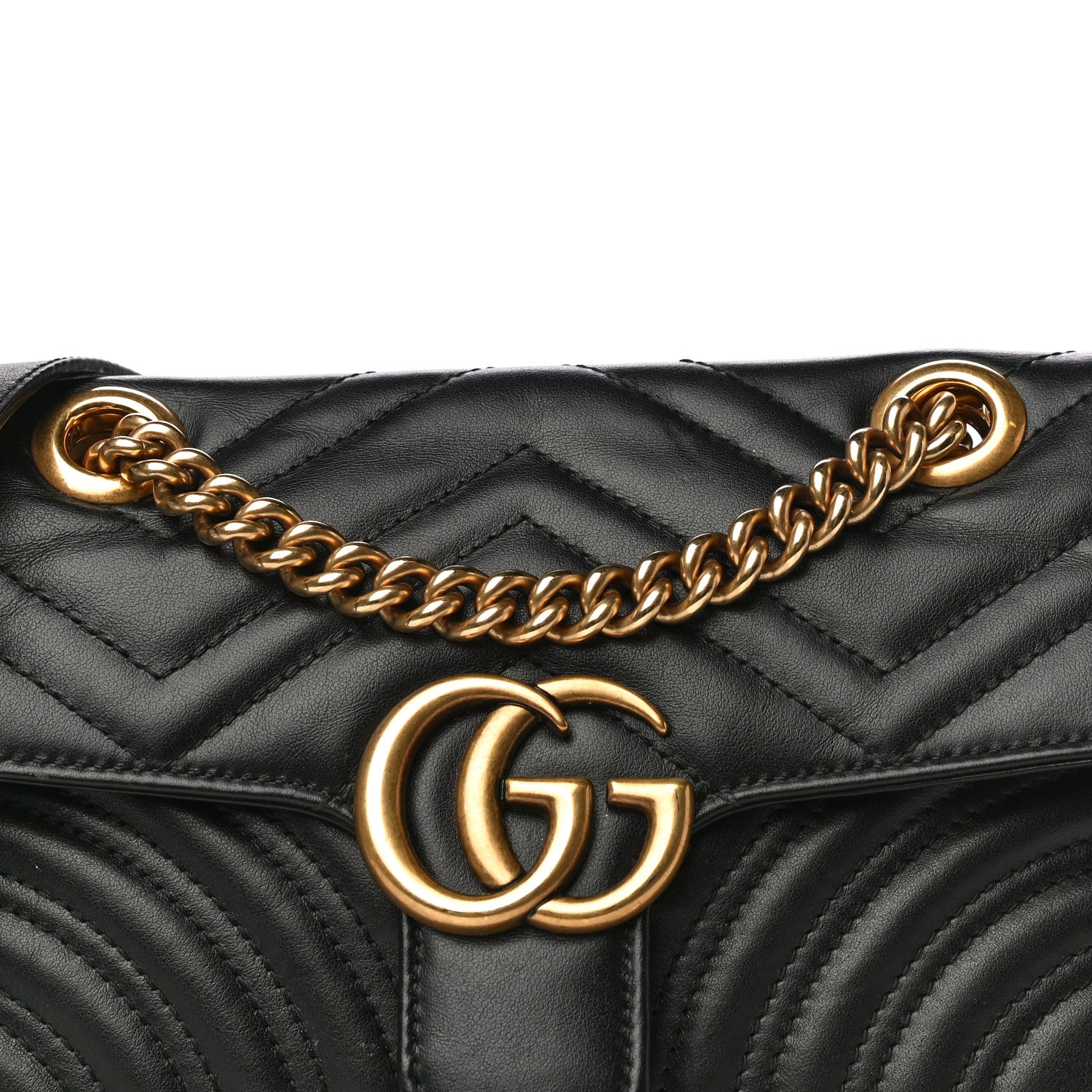 Gucci Calfskin Matelasse Mini GG Marmont Shoulder Bag Black 8 of 24