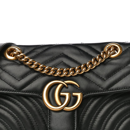 Gucci Calfskin Matelasse Mini GG Marmont Shoulder Bag Black 8 of 24