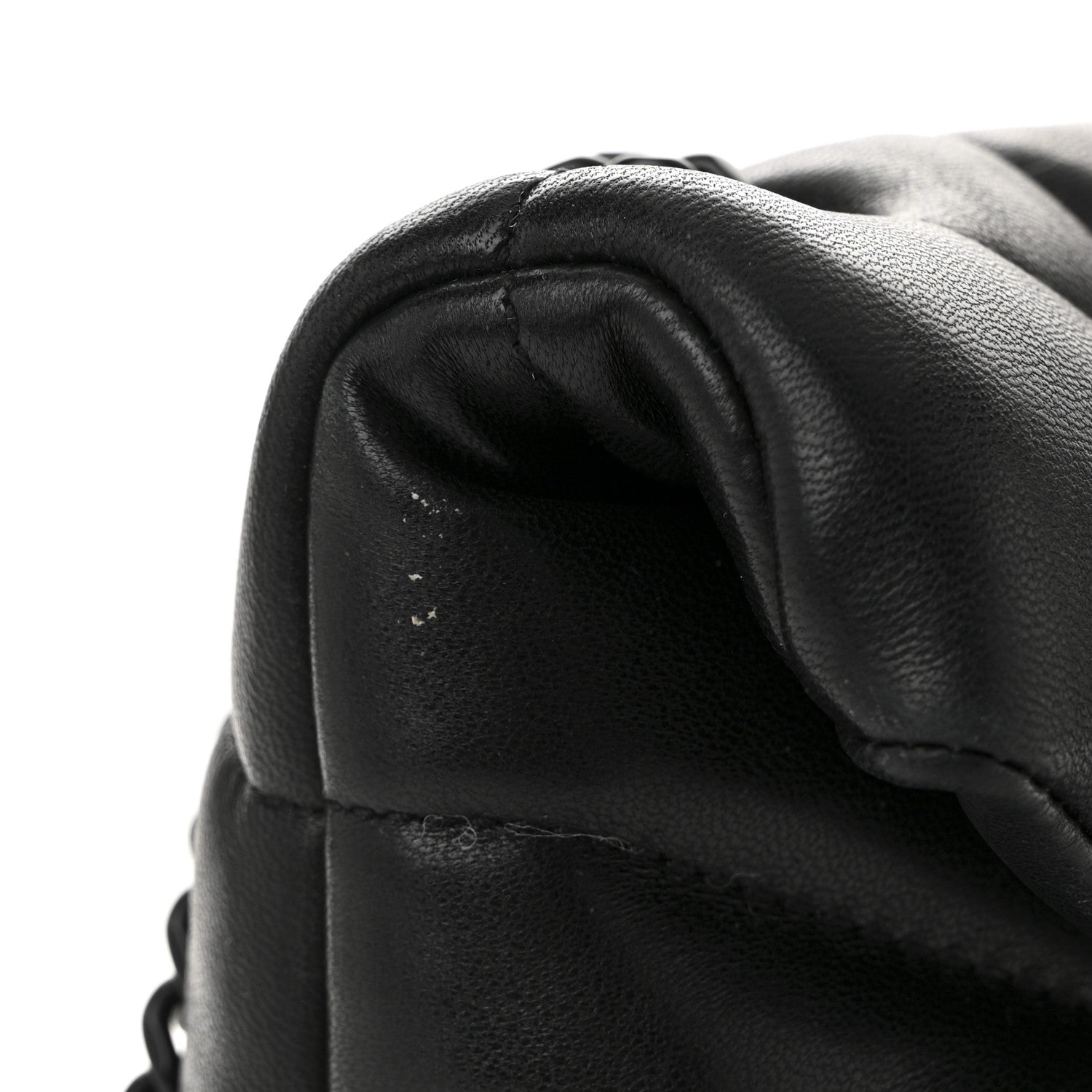 Saint Laurent Lambskin Quilted Toy Loulou Puffer Monogram Monochrome Chain Satchel Black 11 of 12