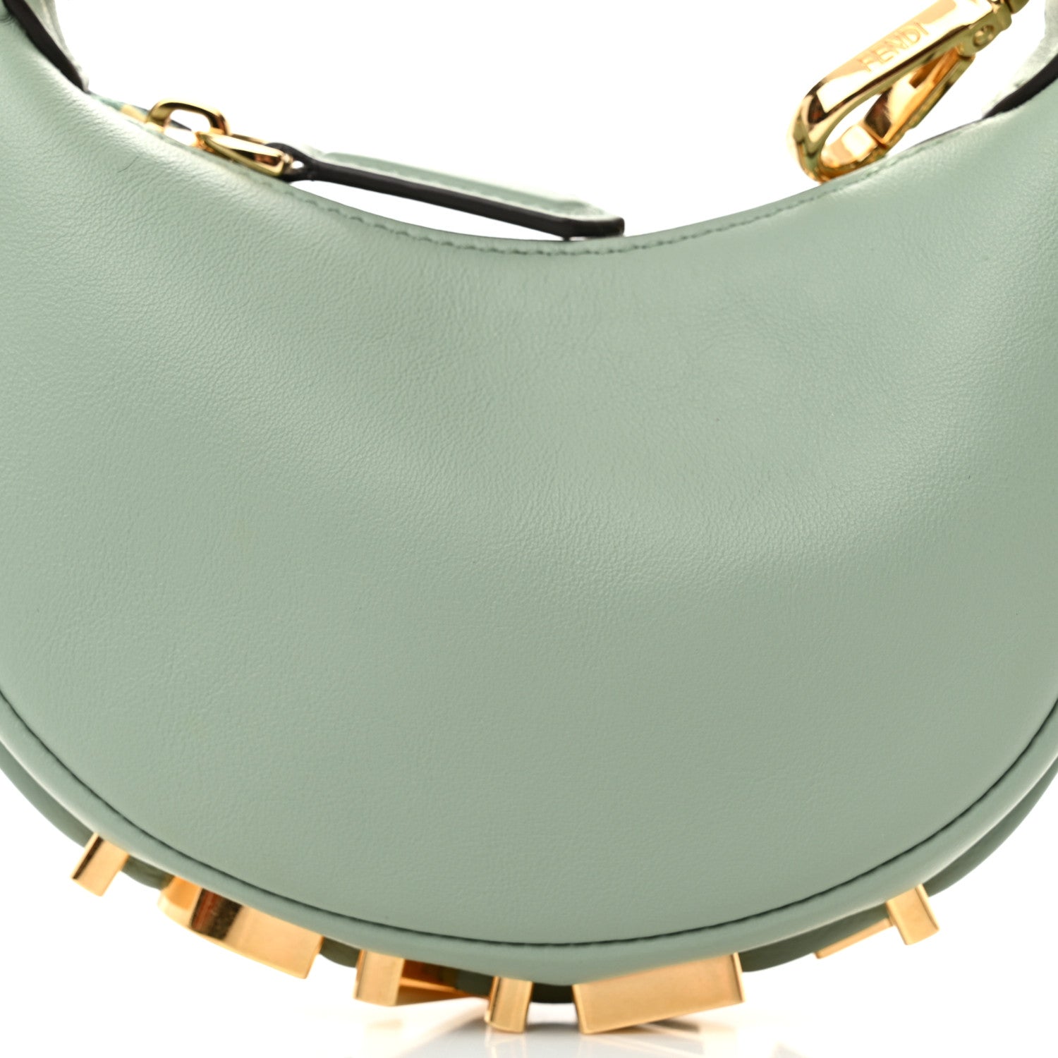Fendi Vitello Grace New Matte Nano Fendigraphy Hobo Charm Menta 7 of 10