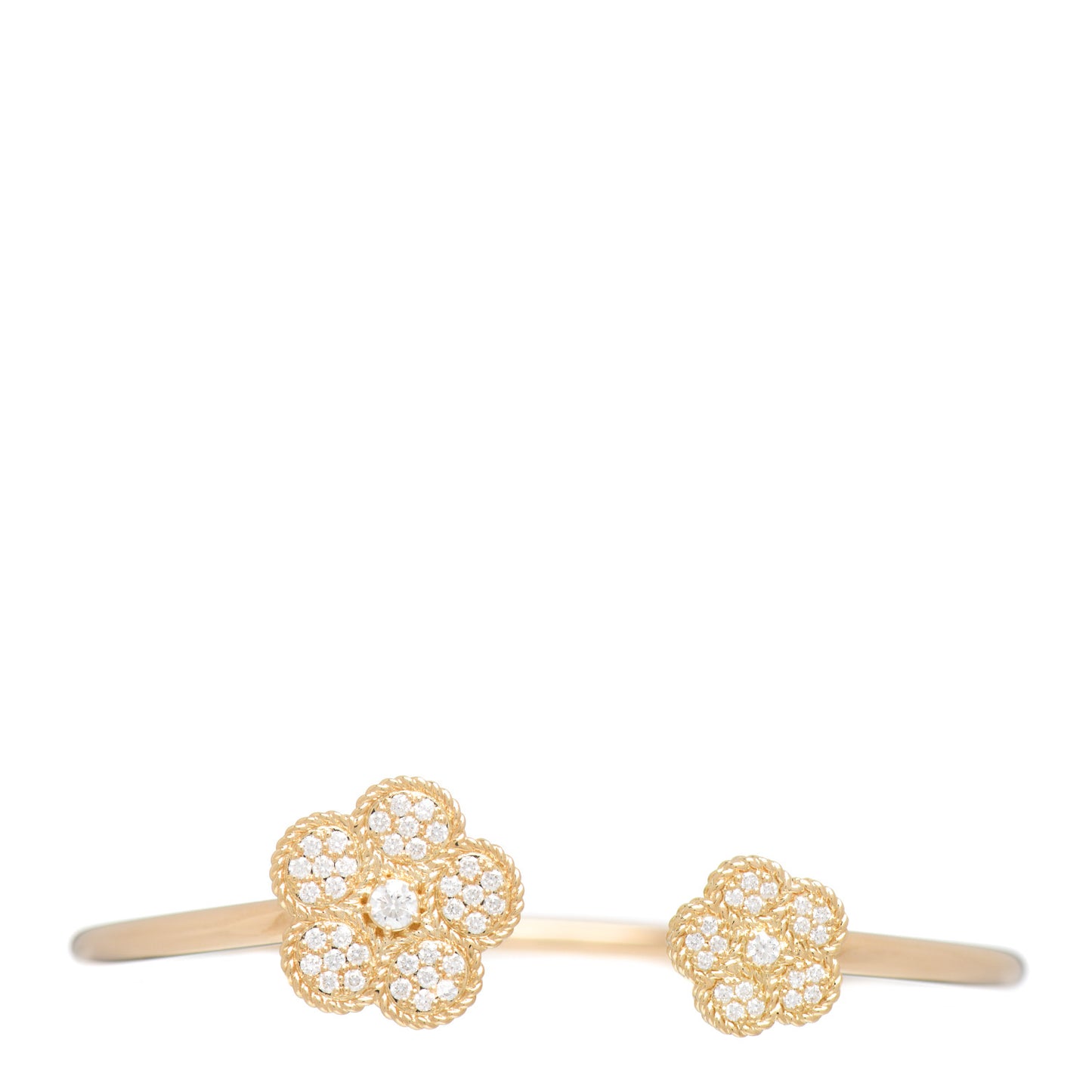18K Yellow Gold Diamond Daisy Cuff Bracelet