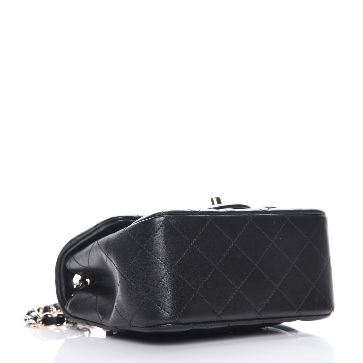 Lambskin Quilted Mini Square Flap Black