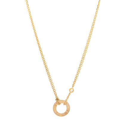 Cartier 18K Yellow Gold 2 Diamond LOVE Necklace 1 of 4