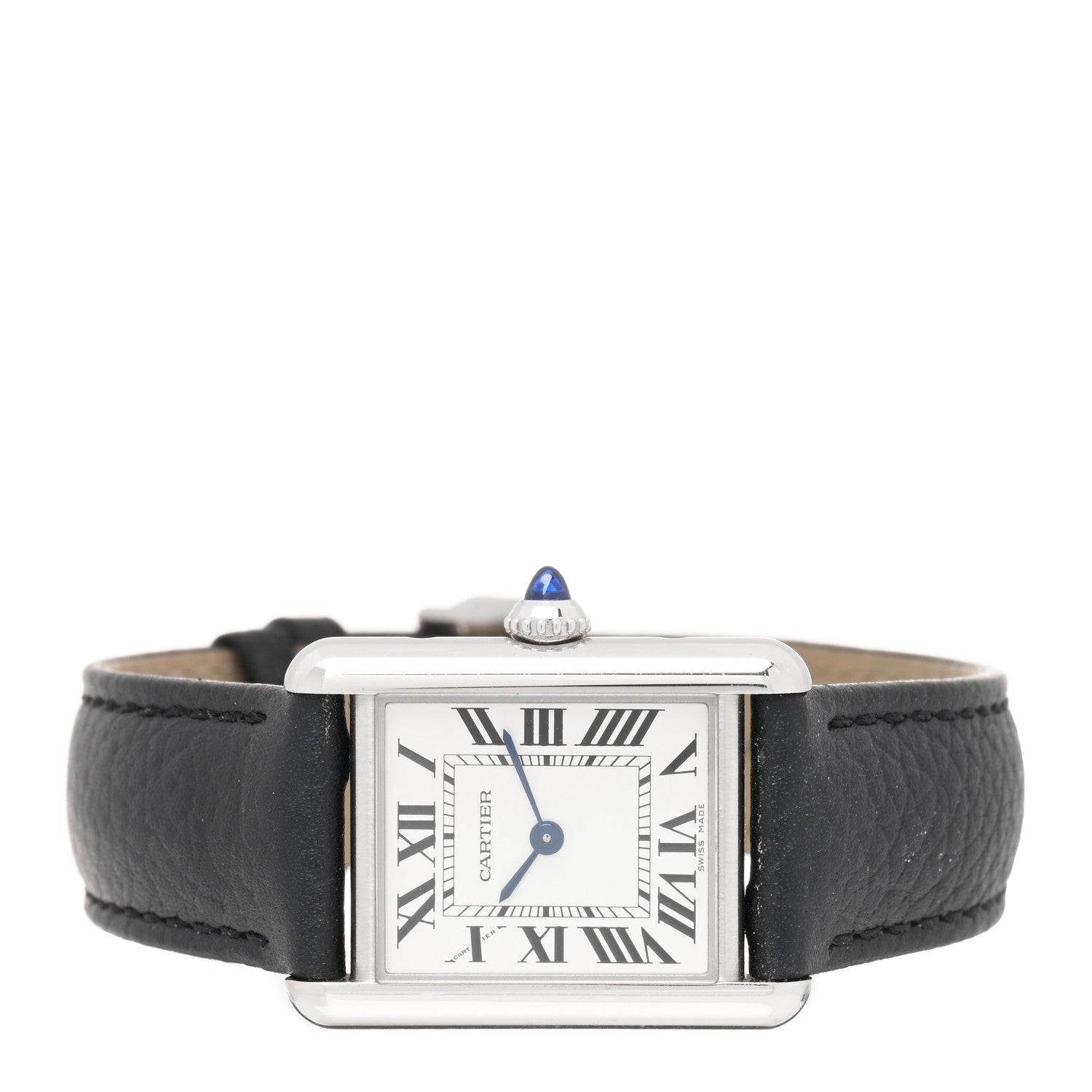 Cartier Stainless Steel Calfskin 22mm Must de Cartier Tank Quartz Watch 2 of 5